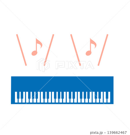 キーボードから音符が出ているイラスト 139662467