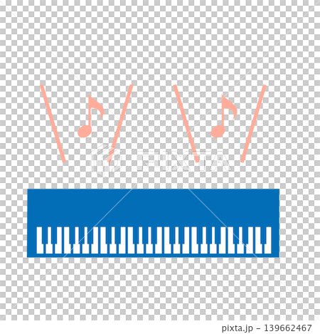 キーボードから音符が出ているイラスト 139662467