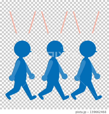 シルエットの3人が会話しながら歩いているイラスト 139662468
