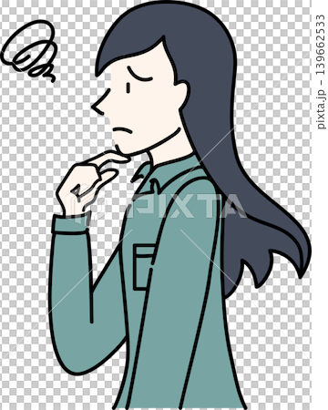 A side view illustration of a working woman in work clothes. 139662533