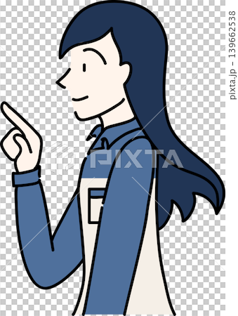 A side view illustration of a working woman in work clothes. A side view illustration of a working woman in work clothes. 139662538