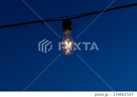 a light bulb burning in the dark a light bulb burning in the dark 139662587