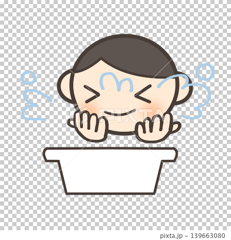 Children washing face Children washing face 139663080