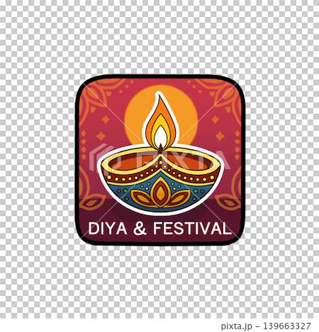 Indian oil lamp, Diya and Festival of Lights, Icon Illustration Indian oil lamp, Diya and Festival of Lights, Icon Illustration 139663327