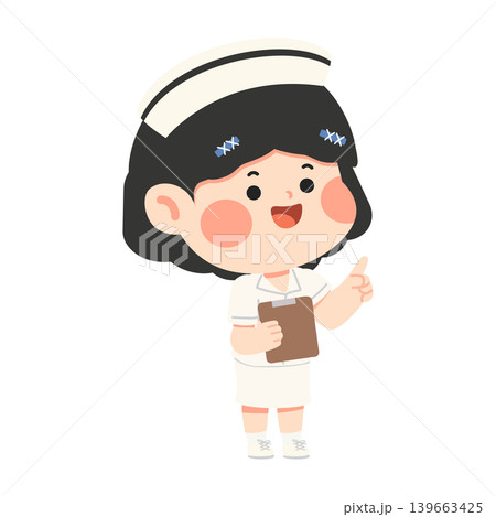 Nurse Holding Clipboard With Professional Smile 139663425