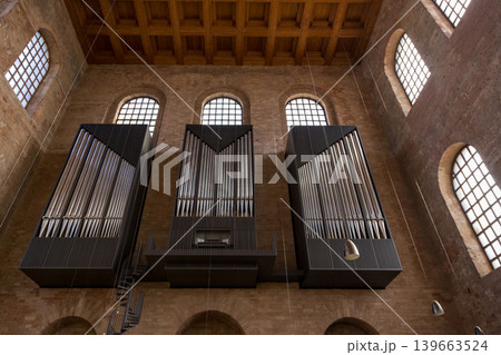 Trier, Germany - July 06, 2018: Interior of the Basilica of the Roman Emperor Constantine in the center of Trier Trier, Germany - July 06, 2018: Interior of the Basilica of the Roman Emperor Constantine in the center of Trier 139663524