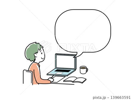 オンラインで話を聞いたり通話する人 06 オンラインで話を聞いたり通話する人 06 139663591