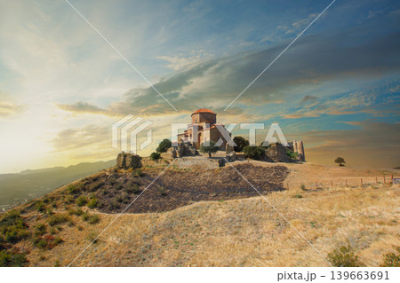 Beautiful Georgian landmark. Ancient monastery in Georgia 139663691