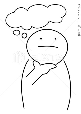 悩み・思考・検討中・何かを考えている人のイラスト 手描き風 背景透過PNG (バリエーション1) 悩み・思考・検討中・何かを考えている人のイラスト 手描き風 背景透過PNG (バリエーション1) 139663803