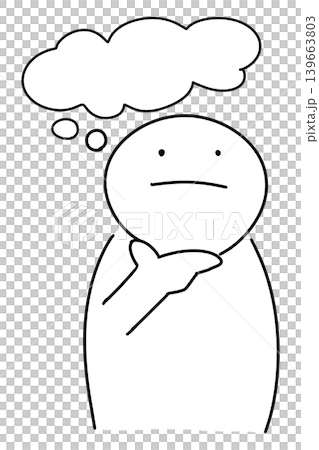 悩み・思考・検討中・何かを考えている人のイラスト 手描き風 背景透過PNG (バリエーション1) 悩み・思考・検討中・何かを考えている人のイラスト 手描き風 背景透過PNG (バリエーション1) 139663803