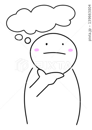 悩み・思考・検討中・何かを考えている人のイラスト 手描き風 背景透過PNG (バリエーション2) 悩み・思考・検討中・何かを考えている人のイラスト 手描き風 背景透過PNG (バリエーション2) 139663804