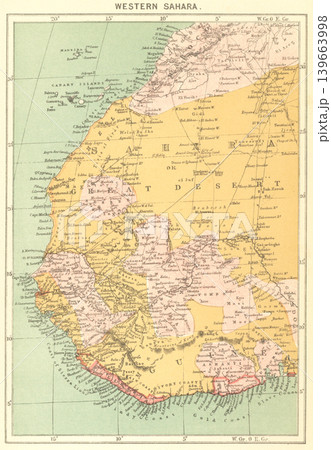 19世紀の地図　サハラ西部 139663998