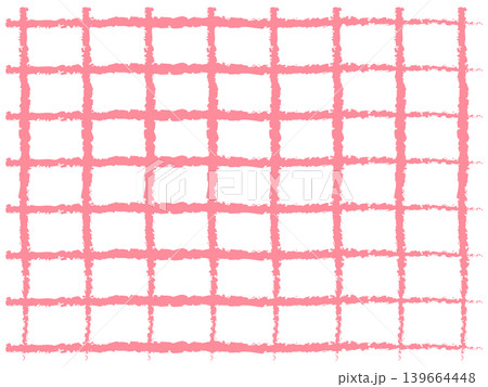 ピンク色の手描きのチェック柄　背景イラスト 139664448