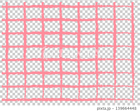 ピンク色の手描きのチェック柄　背景イラスト 139664448
