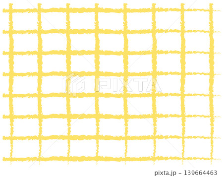 黄色の手描きのチェック柄　背景イラスト 139664463