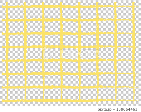黄色の手描きのチェック柄　背景イラスト 139664463