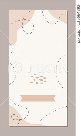 Modern minimal abstract vertical background with soft organic blob shape. Simple flat as smooth pattern and label banner frame. Curvy figure as pastel spot suits elegant card or trendy poster 139664892