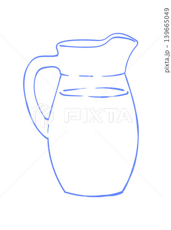 Whimsical lemonade jug icon in simple citrus drink sketch style. Minimal beverage pitcher illustration and lemon jug drawing for summer menu design and cafe decor. Clean handdrawn vector outline on Whimsical lemonade jug icon in simple citrus drink sketch style. Minimal beverage pitcher illustration and lemon jug drawing for summer menu design and cafe decor. Clean handdrawn vector outline on 139665049