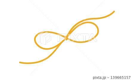 Romantic coquette bow in white space. Cute wavy ribbon knot as girly ornament and line element. Hand drawn doodle suits wedding invitation, valentine card or birthday party decor and modern graphic Romantic coquette bow in white space. Cute wavy ribbon knot as girly ornament and line element. Hand drawn doodle suits wedding invitation, valentine card or birthday party decor and modern graphic 139665157