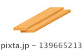 Cartoon brown wood plank stack sticker. Simple wooden board pile as flat timber object. Light grain texture in warm yellow and brown color ideal for lumber, carpentry concept and nature material 139665213