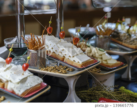 delicious and fresh breakfasts at the hotel buffet delicious and fresh breakfasts at the hotel buffet 139665776