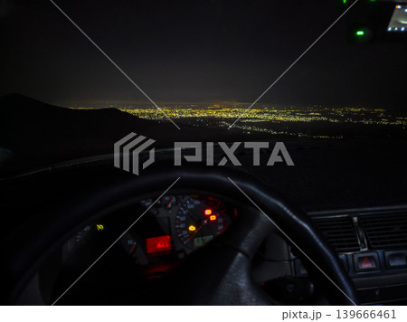 Night View of Bishkek Cityscape from Car Interior Night View of Bishkek Cityscape from Car Interior 139666461