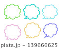手描き風もこもこ吹き出しセット 6色 139666625