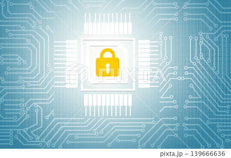 Pad lock on circuit background Pad lock on circuit background 139666636