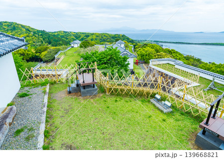 熊本県苓北町 富岡城本丸跡からの光景 股のぞき台 熊本県苓北町 富岡城本丸跡からの光景 股のぞき台 139668821
