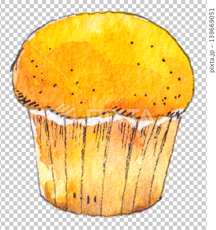 水彩イラスト　カップケーキ　プレーン 139669051