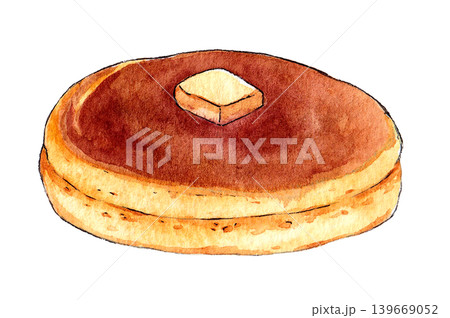 水彩イラスト　ホットケーキ 139669052