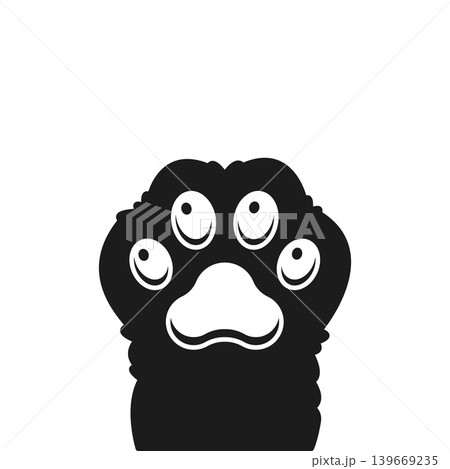 Cat and dog paw icon in flat style. Animal foot vector illustration on isolated background. Kitten and puppy paw sign business concept. 139669235