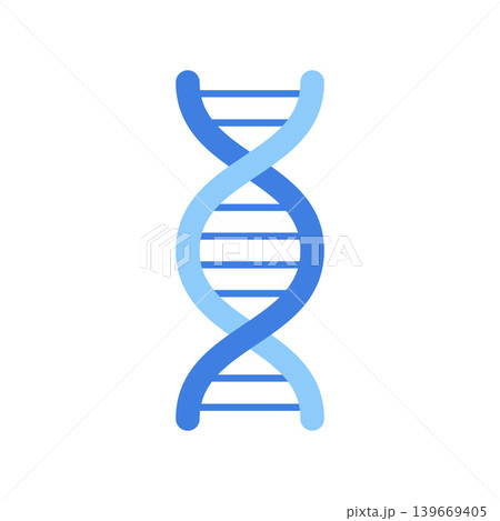 Dna helix icon in flat style. Molecular structure vector illustration on isolated background. Medical science sign business concept. 139669405