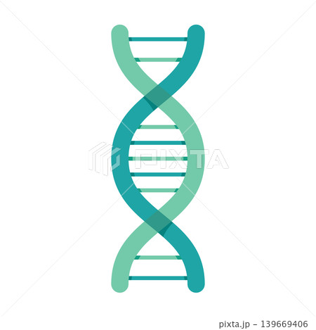 Dna helix icon in flat style. Molecular structure vector illustration on isolated background. Medical science sign business concept. 139669406