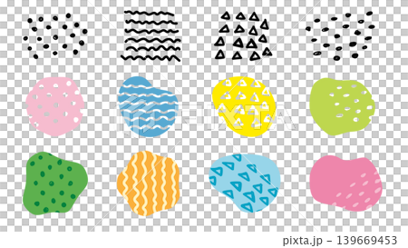 Fluid Shapes: Dots, Triangles, Decorative Set - Colorful 139669453