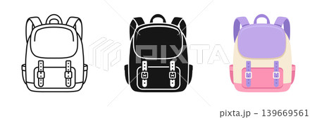 School bag icon set collection in flat style. Children backpack vector illustration on isolated background. Schoolbag sign business concept. School bag icon set collection in flat style. Children backpack vector illustration on isolated background. Schoolbag sign business concept. 139669561
