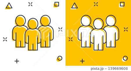 People communication icon in comic style. People cartoon vector illustration on white background. Partnership splash effect business concept. People communication icon in comic style. People cartoon vector illustration on white background. Partnership splash effect business concept. 139669608
