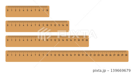 Ruler icon set collection in flat style. Length scale meter vector illustration on isolated background. Metric stationery sign business concept. Ruler icon set collection in flat style. Length scale meter vector illustration on isolated background. Metric stationery sign business concept. 139669679