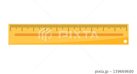 Ruler icon in flat style. Length scale meter vector illustration on isolated background. Metric stationery sign business concept. Ruler icon in flat style. Length scale meter vector illustration on isolated background. Metric stationery sign business concept. 139669680