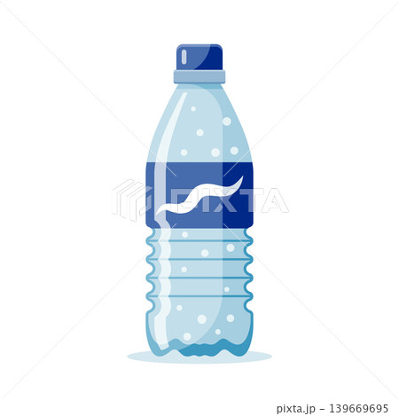 Plastic water bottle icon in flat style. Beverage vector illustration on isolated background. Healthy liquid sign business concept. 139669695