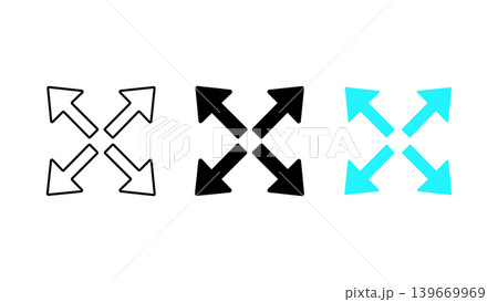 Expand arrows icon set full screen maximize zoom out symbol vector illustration Expand arrows icon set full screen maximize zoom out symbol vector illustration 139669969