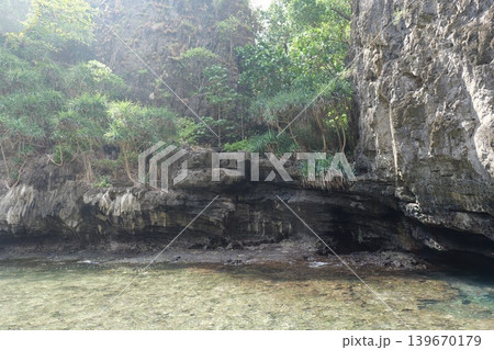 Rock in the ocean, stone structure 139670179