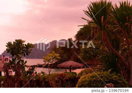 Tropical Beach Landscape on Phi Phi Island Thailand 139670194