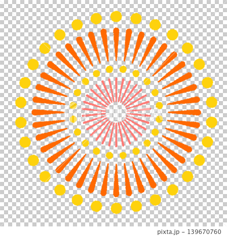 赤と黄色の打ち上げ花火 赤と黄色の打ち上げ花火 139670760