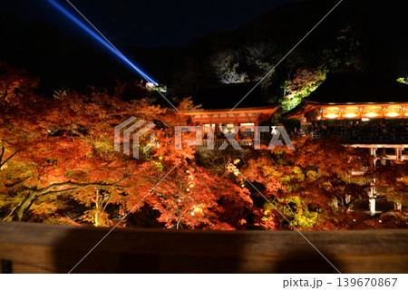 京都・清水寺の紅葉ライトアップ 京都・清水寺の紅葉ライトアップ 139670867