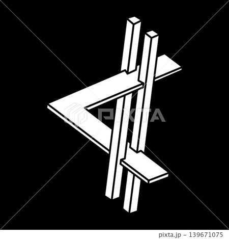 Optical illusion figure. Impossible shapes. Sacred geometry. Abstract eternal geometric objects. Optical art. Optical illusion figure. Impossible shapes. Sacred geometry. Abstract eternal geometric objects. Optical art. 139671075