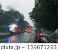 Accident on a federal highway in the rain, Germany 139671293