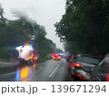 Accident on a federal highway in the rain, Germany 139671294