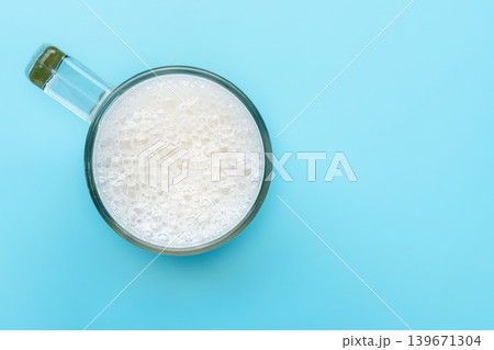 Foamy beer mug top view Foamy beer mug top view 139671304