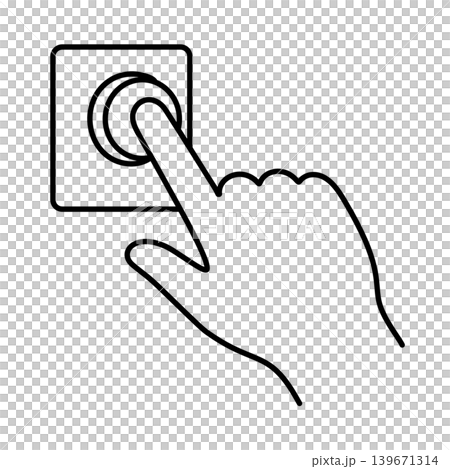 Press the button - line icon Press the button - line icon 139671314